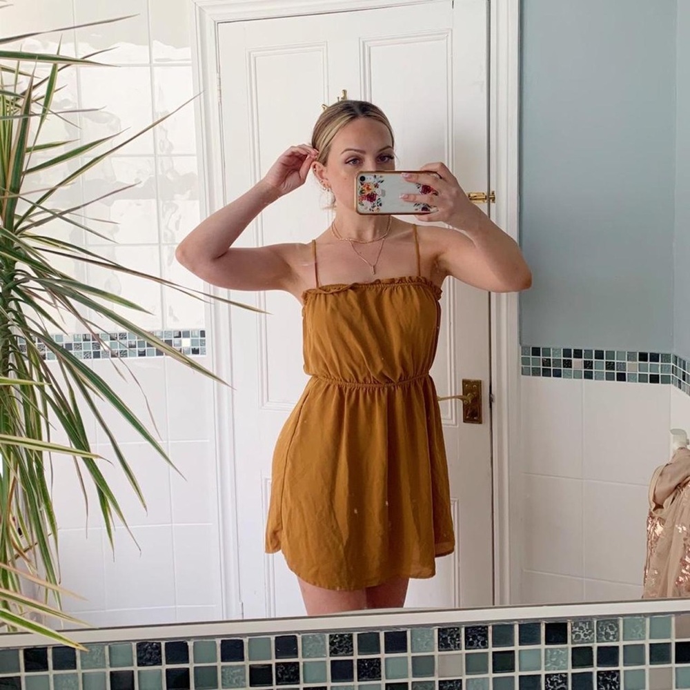 Aritzia Sunday Best Blixen Dress Mustard Cottagecore Boho Country Beach S
